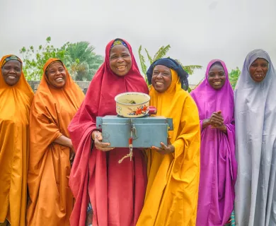 Group Image of Women at the Village savings and Loan Association VSLA at Nguru after their meeeting.